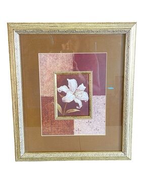 Everlasting Lily by Vivian Flasch Print Gold Ornate Framed Artwork 16 x 14